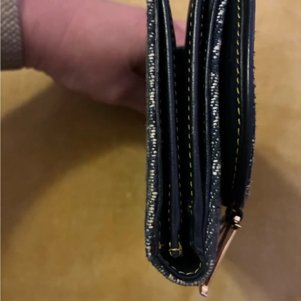 Dior Navy and White Patterned Women's wallet.